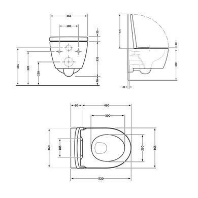 Комплект 3в1: Инсталляция для унитаза GEBERIT DUOFIX BASIC + Подвесной унитаз QTAP JAY / сиденье SOFT CLOSE + Клавиша смыва для унитаза GEBERIT DELTA 01 / хром матовая (458.103.00.1+QT07335176W+115.107.46.1)