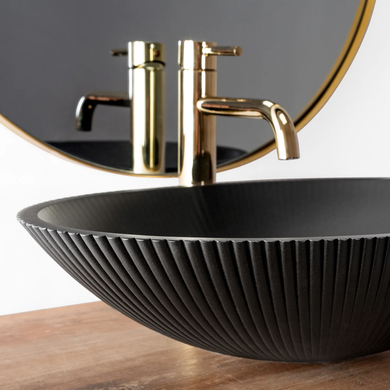 Раковина стеклянная REA DELLA 37.5х51.5 / черная / матовая (REA-U0274)