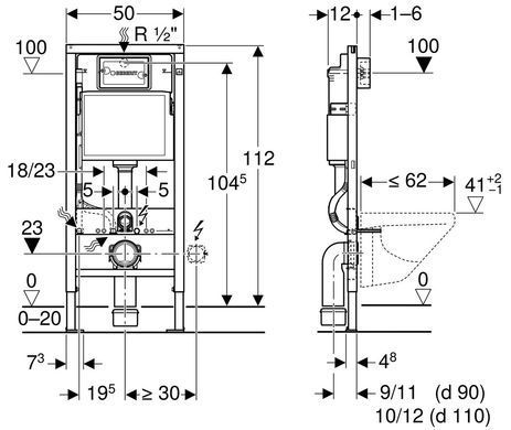 Комплект 3в1: Инсталляция для унитаза GEBERIT DUOFIX BASIC + Подвесной унитаз QTAP JAY / сиденье SOFT CLOSE + Клавиша смыва для унитаза GEBERIT DELTA 01 / хром матовая (458.103.00.1+QT07335176W+115.107.46.1)