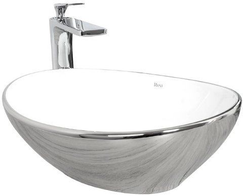 Раковина REA SOFIA 34.5х40.9 / белая / серебряная (REA-U0420)