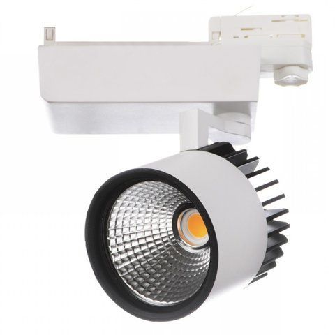 Світильник трековий поворотний LED 418/38W NW COB WH