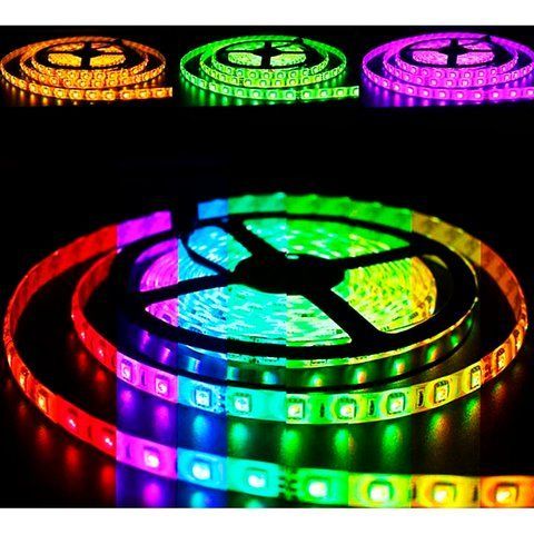 Кольорова LED стрічка негерметична 12V 14.4W 5050 WHITE PCB RGB IP20 1M (BY-024/30)