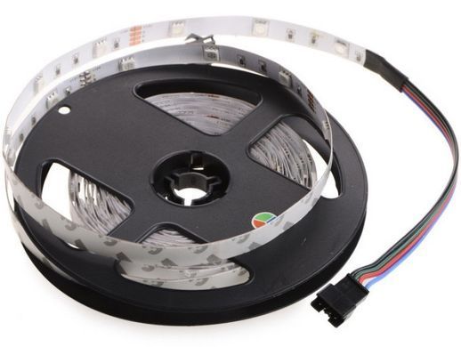 Цветная LED лента негерметичная 12V 14.4W 5050 WHITE PCB RGB IP20 1M (BY-024/30)