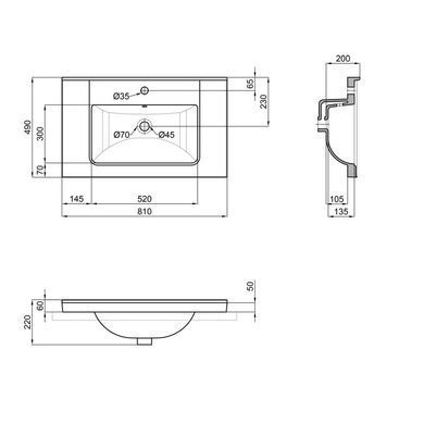Раковина QTAP ALBATROSS Q 50х80 (QT01115080QW1)