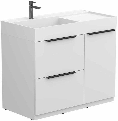 Тумба підлогова MIRAGGIO ALBA + раковина SOUL 1000 / біла (8815450)