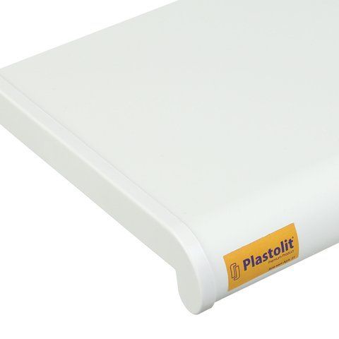 Подоконник пластиковый PLASTOLIT 21 / белый матовый (100)