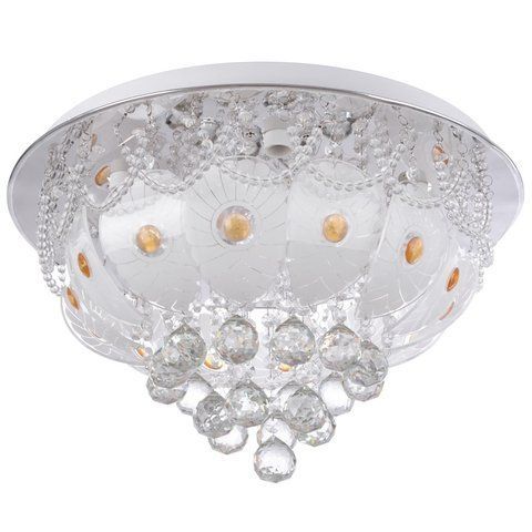Люстра стельова з пультом торт кришталева E14 40W WH (BCL-626C/9)