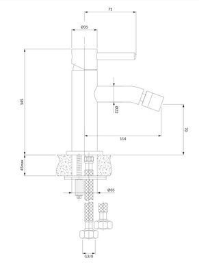 Змішувач для біде OMNIRES Y GRAPHITE (Y1220GR)