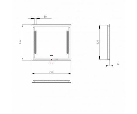 Дзеркало SANWERK LAVA STELLA 70х65 (ZL0000139)
