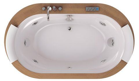 Ванна акриловая отдельностоящая гидромассажная JACUZZI OPALIA WOOD / STONE 190х110 (9F43589A)