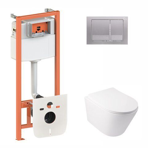 Комплект 3в1: Инсталляция для унитаза QTAP NEST (QT16335178W0133M425M06029SAT)