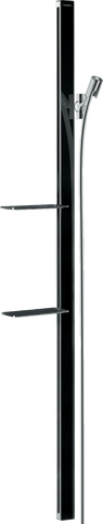HANSGROHE Душевая штанга UNICA E 150 см со шлангом 160 см и полками BLACK/СHROME (27645600)