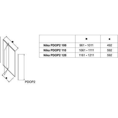 Душові двері RAVAK PIVOT PDOP2 110х190 / профіль сатин / скло TRANSPARENT (03GD0U00Z1)