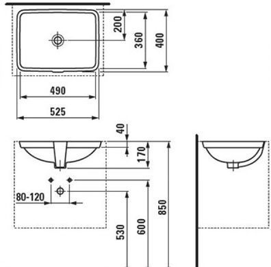 Раковина LAUFEN PRO 36х49 811966 (H8119660001091)