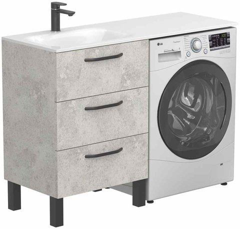 Тумба підлогова MIRAGGIO TESSA / камінь сірий + раковина JESSEL 1200 L (8815279)
