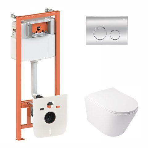 Комплект 3в1: Инсталляция для унитаза QTAP NEST (QT16335178W0133M425M11112CRM)