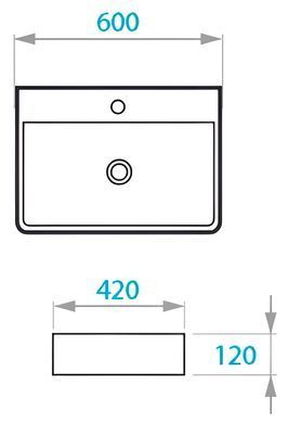Раковина KOLLER POOL KVADRO 42х60 (KR-0600M-WB)