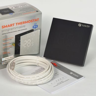 Терморегулятор для теплого пола WT410 B-16A с Wi-Fi черный с внешним датчиком температуры (24-260273-8686)