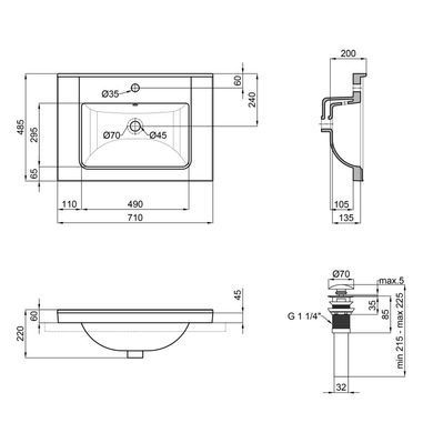 Раковина QTAP ALBATROSS Q 50х100 (QT01115100QW1)