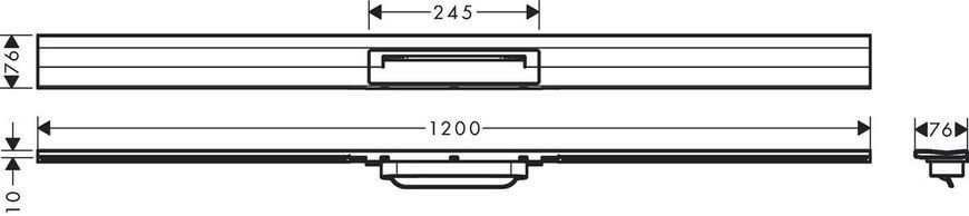 Зовнішня частина зливу HANSGROHE RAINDRAIN FLEX WALL / 1200мм / для душу / бронза (56054140), 1200