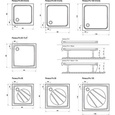 Панель для душового піддона RAVAK GALAXY PRO PERSEUS PRO 100 SET / пластик / біла (XA83A001010)