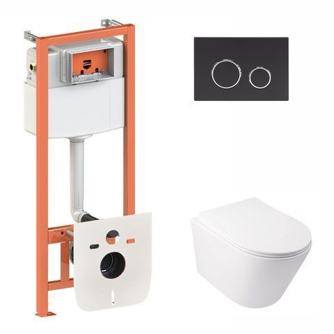 Комплект 3в1: Инсталляция для унитаза QTAP NEST (QT16335178W0133M425M11V1146MB)