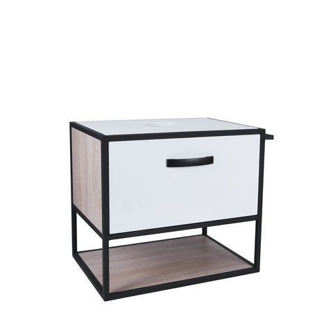 Тумба подвесная QTAP TAURUS 600х476х469 WHITE/WHITISH OAK со столешницей QT2479TPT603WWO