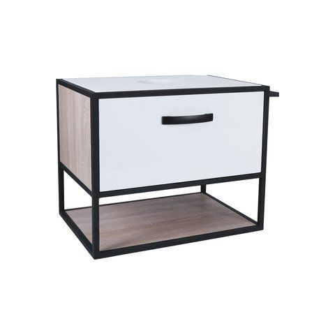 Тумба подвесная QTAP TAURUS 700х476х469 WHITE/WHITISH OAK со столешницей QT2479TPT703WWO