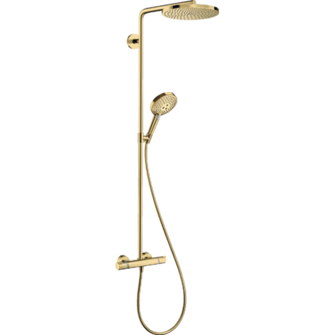 HANSGROHE Душевая система RAINDANCE S 240 SHOWERPIPE POWDERRAIN 1JETP с термостатом POLISHED GOLD OP (27633990)