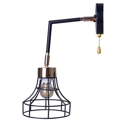 Бра з мотузковим вимикачем HTL-220W/1 BK+FG