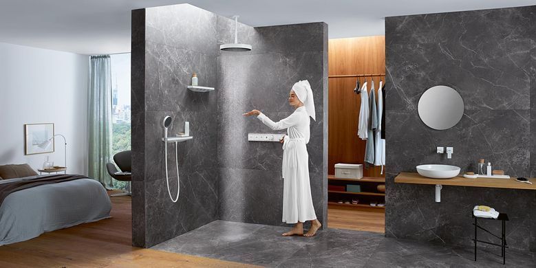 HANSGROHE Боковой душ - полочка RAINFINITY 500 1JET, MATT WHITE (26243700)