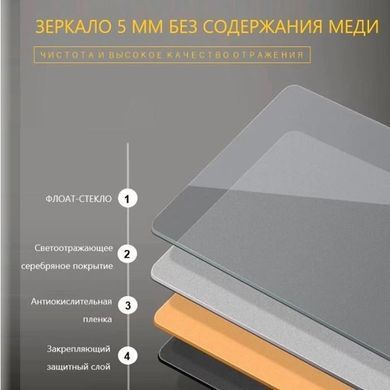 Дзеркало DUSEL LED DE-M0065D BLACK 100х75 сенсорне включення / підігрів / годинник / темп (DUSEL-538)