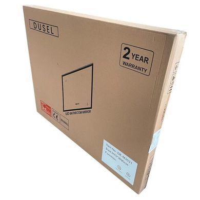 Дзеркало DUSEL LED DE-M0065D BLACK 100х75 сенсорне включення / підігрів / годинник / темп (DUSEL-538)