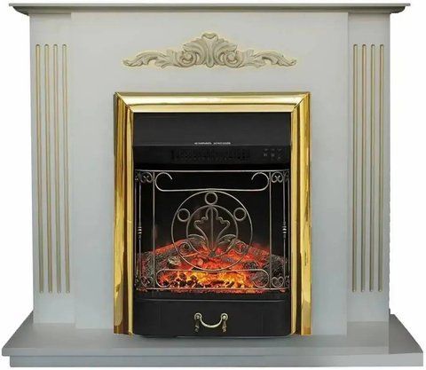 Каминокомплект IDAMEBEL CATARINA GOLD + камин ROYAL FLAME MAJESTIC BRASS (IDACATARINAGOLD)