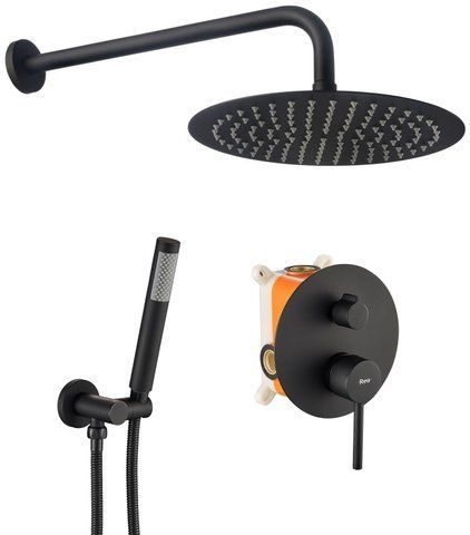 Душевая система REA LUNGO BLACK / черная / матовая + BOX (REA-P4100)