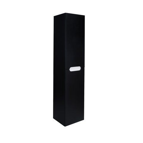 Пенал підвісний QTAP VIRGO 350х1600х316 BLACK/WHITE з кошиком для білизни QT1876PP1652KRBW