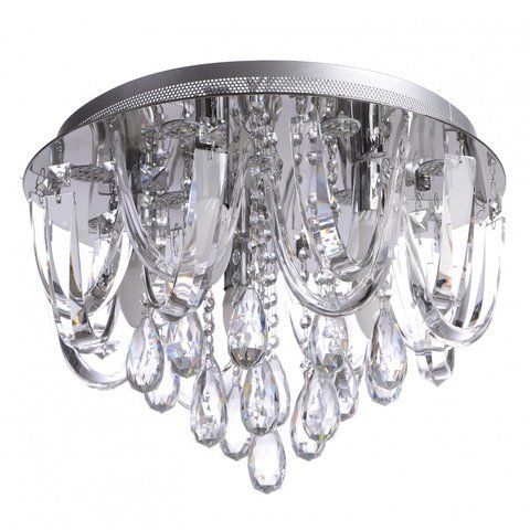 Люстра потолочная хрустальная с подсветкой LED E14 45W GLASS (BR-01 454С/9)